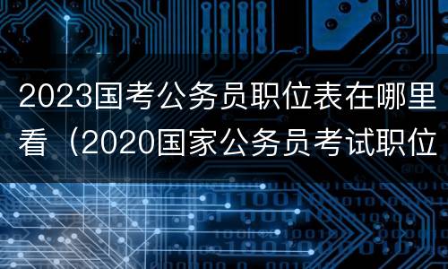 2023国考公务员职位表在哪里看（2020国家公务员考试职位表）