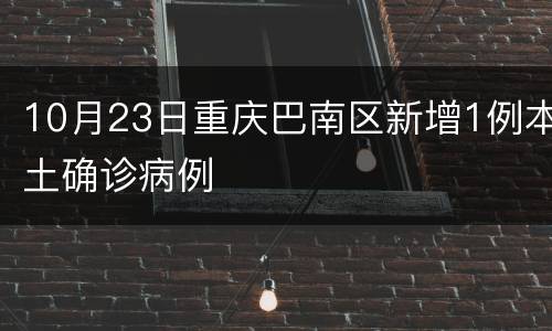 10月23日重庆巴南区新增1例本土确诊病例