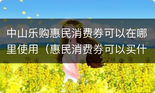 中山乐购惠民消费券可以在哪里使用（惠民消费券可以买什么）