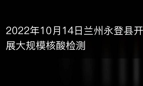 2022年10月14日兰州永登县开展大规模核酸检测