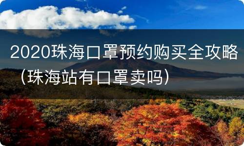 2020珠海口罩预约购买全攻略（珠海站有口罩卖吗）