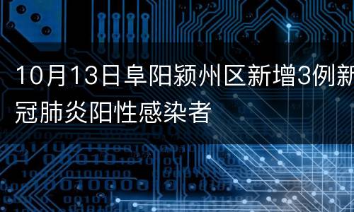 10月13日阜阳颍州区新增3例新冠肺炎阳性感染者