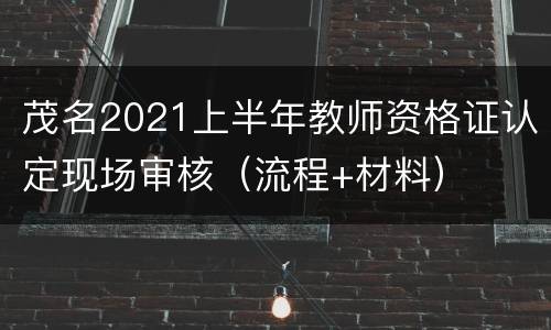 茂名2021上半年教师资格证认定现场审核（流程+材料）