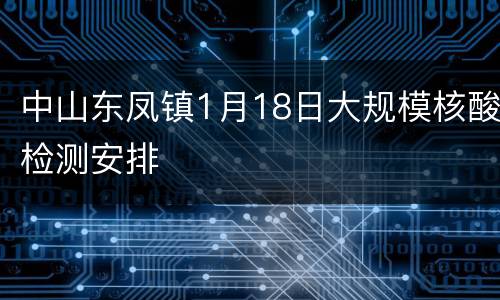 中山东凤镇1月18日大规模核酸检测安排