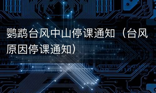 鹦鹉台风中山停课通知（台风原因停课通知）