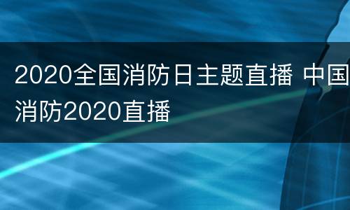 2020全国消防日主题直播 中国消防2020直播