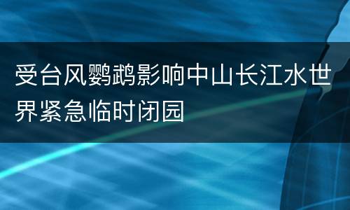 受台风鹦鹉影响中山长江水世界紧急临时闭园