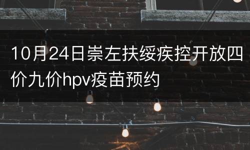 10月24日崇左扶绥疾控开放四价九价hpv疫苗预约
