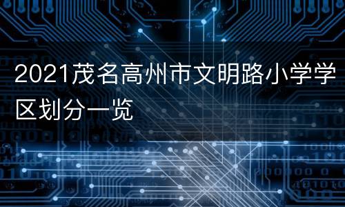 2021茂名高州市文明路小学学区划分一览