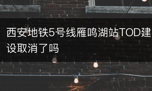 西安地铁5号线雁鸣湖站TOD建设取消了吗