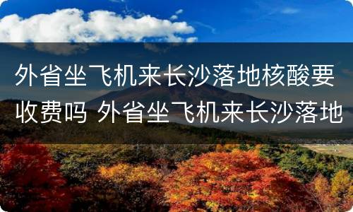 外省坐飞机来长沙落地核酸要收费吗 外省坐飞机来长沙落地核酸要收费吗现在