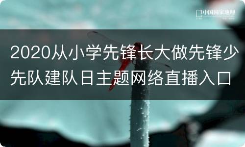 2020从小学先锋长大做先锋少先队建队日主题网络直播入口