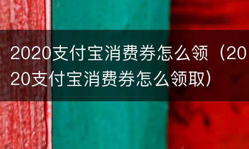 2020支付宝消费券怎么领（2020支付宝消费券怎么领取）