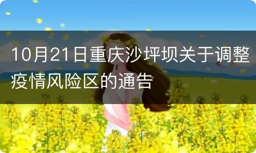 10月21日重庆沙坪坝关于调整疫情风险区的通告