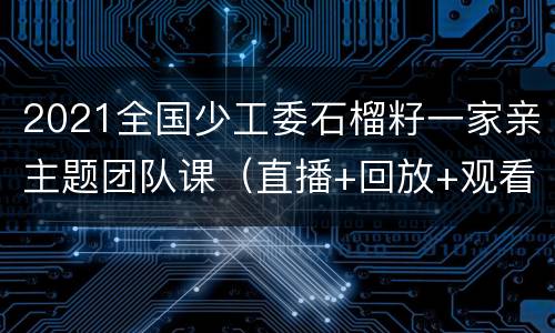 2021全国少工委石榴籽一家亲主题团队课（直播+回放+观看指南）