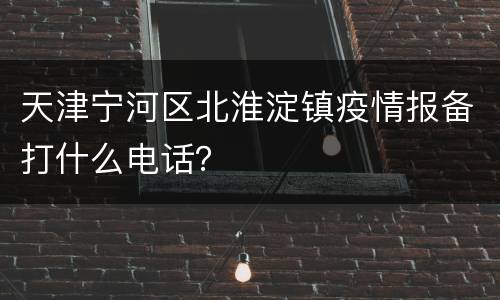 天津宁河区北淮淀镇疫情报备打什么电话？
