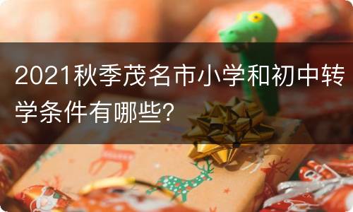 2021秋季茂名市小学和初中转学条件有哪些？