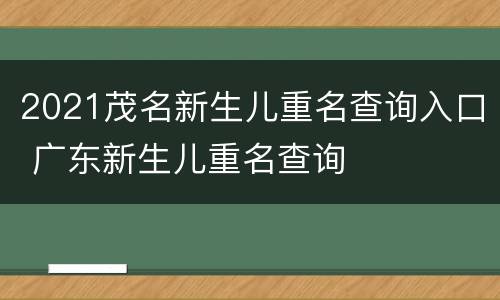 2021茂名新生儿重名查询入口 广东新生儿重名查询