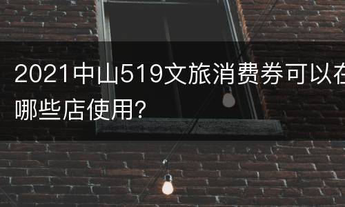 2021中山519文旅消费券可以在哪些店使用？