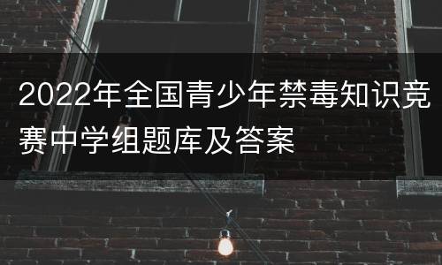 2022年全国青少年禁毒知识竞赛中学组题库及答案
