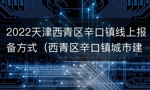 2022天津西青区辛口镇线上报备方式（西青区辛口镇城市建设）