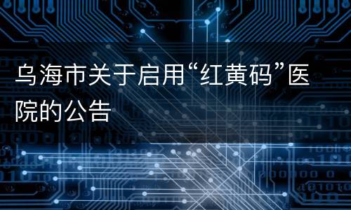 乌海市关于启用“红黄码”医院的公告