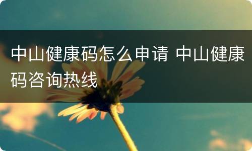 中山健康码怎么申请 中山健康码咨询热线