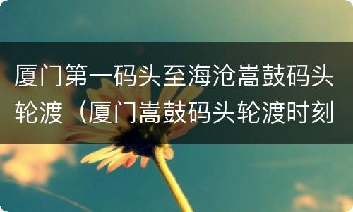 厦门第一码头至海沧嵩鼓码头轮渡（厦门嵩鼓码头轮渡时刻）