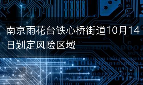 南京雨花台铁心桥街道10月14日划定风险区域