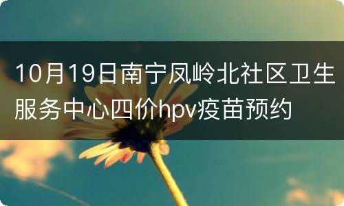 10月19日南宁凤岭北社区卫生服务中心四价hpv疫苗预约