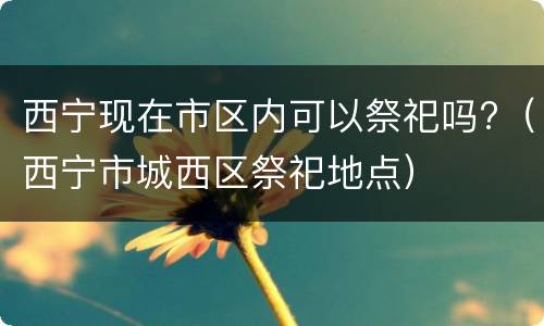 西宁现在市区内可以祭祀吗?（西宁市城西区祭祀地点）