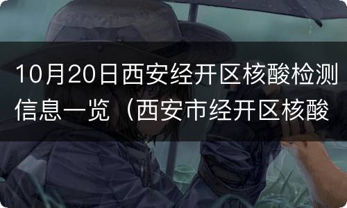 10月20日西安经开区核酸检测信息一览（西安市经开区核酸检测）