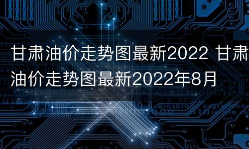 甘肃油价走势图最新2022 甘肃油价走势图最新2022年8月