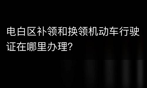 电白区补领和换领机动车行驶证在哪里办理？