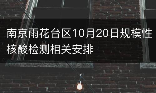 南京雨花台区10月20日规模性核酸检测相关安排