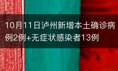 10月11日泸州新增本土确诊病例2例+无症状感染者13例
