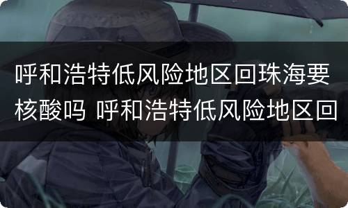 呼和浩特低风险地区回珠海要核酸吗 呼和浩特低风险地区回珠海要核酸吗