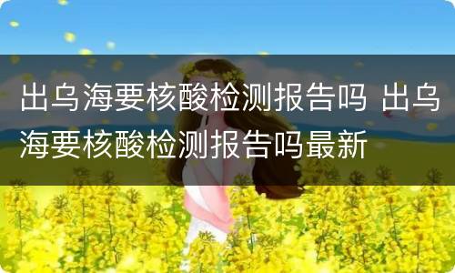 出乌海要核酸检测报告吗 出乌海要核酸检测报告吗最新