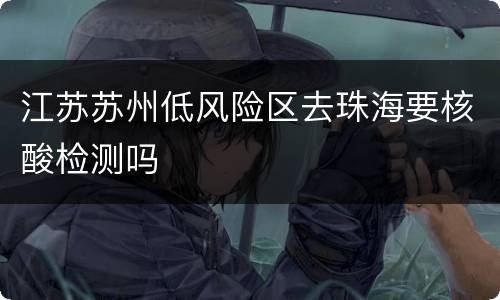 江苏苏州低风险区去珠海要核酸检测吗