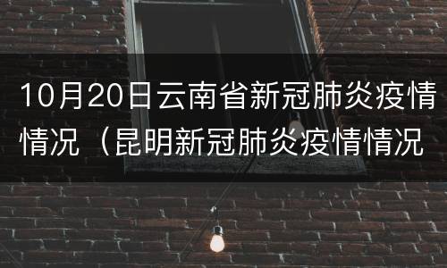 10月20日云南省新冠肺炎疫情情况（昆明新冠肺炎疫情情况）