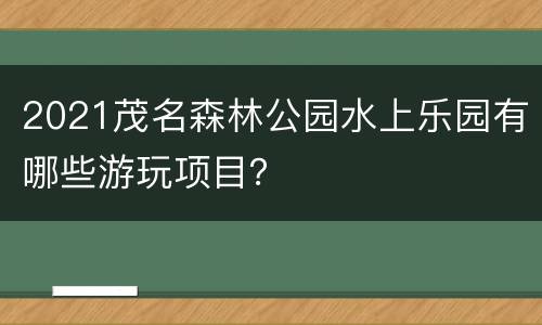 2021茂名森林公园水上乐园有哪些游玩项目？