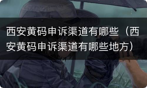 西安黄码申诉渠道有哪些（西安黄码申诉渠道有哪些地方）