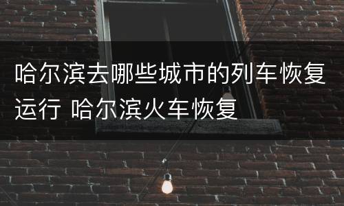 哈尔滨去哪些城市的列车恢复运行 哈尔滨火车恢复