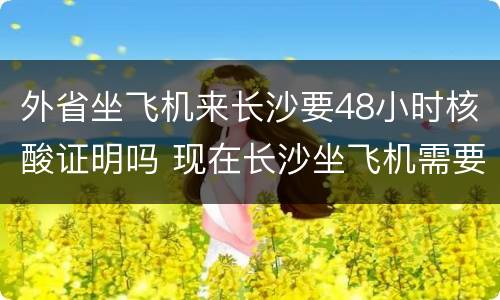 外省坐飞机来长沙要48小时核酸证明吗 现在长沙坐飞机需要核酸证明吗