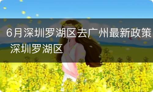 6月深圳罗湖区去广州最新政策 深圳罗湖区