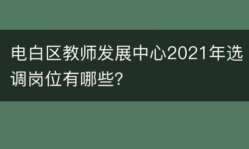 电白区教师发展中心2021年选调岗位有哪些？