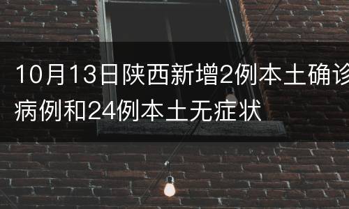 10月13日陕西新增2例本土确诊病例和24例本土无症状