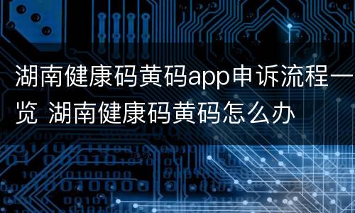 湖南健康码黄码app申诉流程一览 湖南健康码黄码怎么办