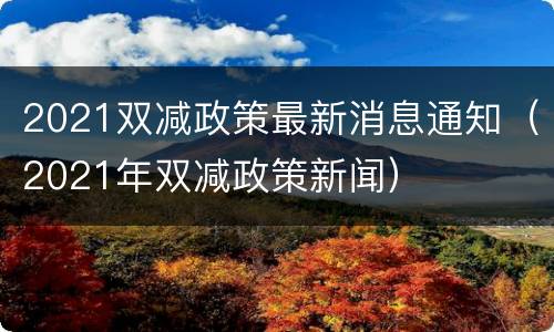 2021双减政策最新消息通知（2021年双减政策新闻）