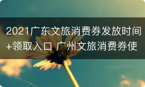 2021广东文旅消费券发放时间+领取入口 广州文旅消费券使用范围